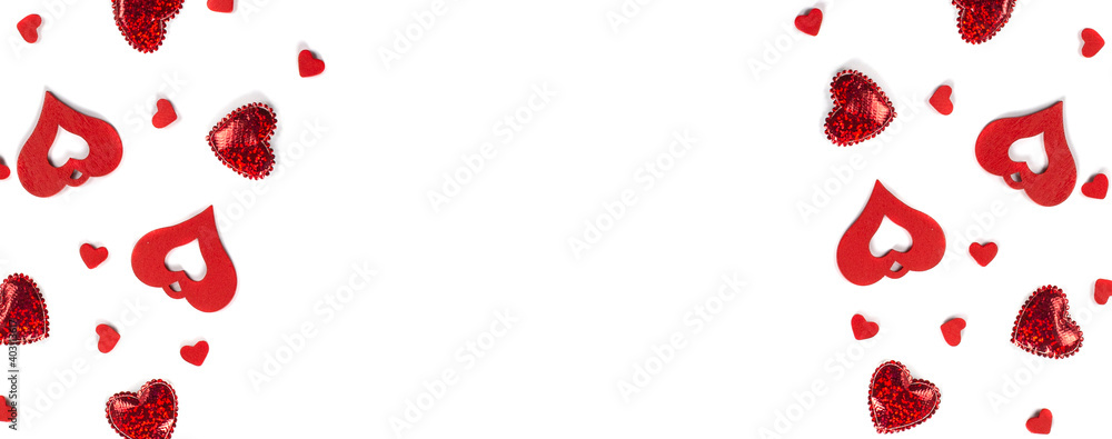 Valentine's Day concept. Valentine's Day. Red hearts on a white background. copyspace Valentine's Day concept. Valentine's Day. Red hearts on a white background. copyspace