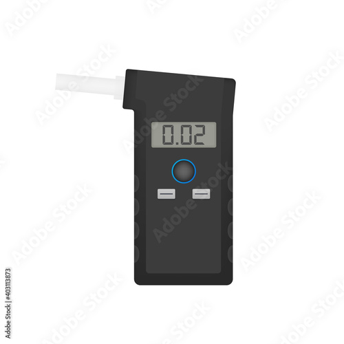 Handheld Breath Alcohol Tester Analyzer Electronic Device. Vector stock illustration.