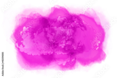 Watercolor splash of abstract pink explosion isolated on white background. Computer generated illustration.