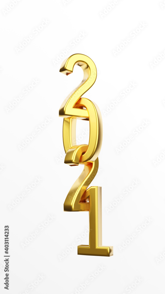 gold inscription 2021 isolated on white background. Happy New Year 2021. Illustration for advertising. 3D rendering. gold inscription 2021 isolated on white background. Happy New Year 2021. Illustration for advertising. 3D rendering.
