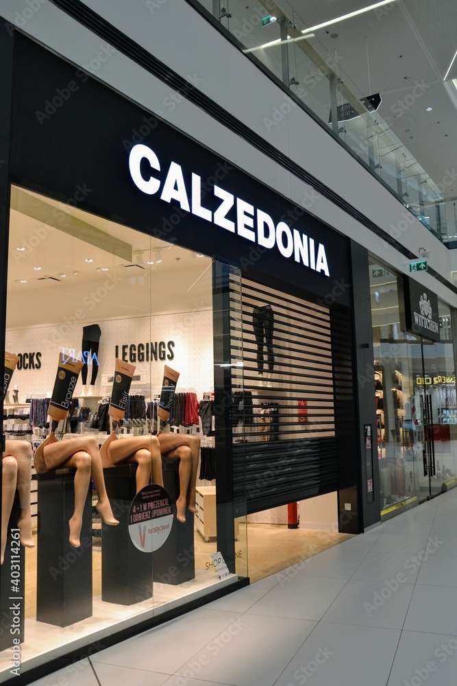Calzedonia store in one of Warsaw's shopping centers (shopping malls).  Italian fashion brand. Warsaw, Poland - October 7 2018 Stock Photo | Adobe  Stock