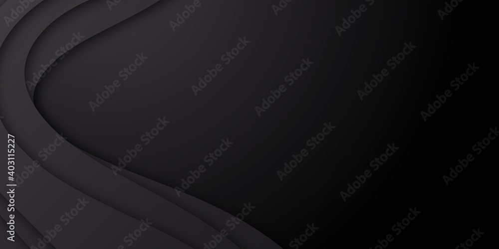 Black wave abstract business tech background. Vector illustration ...