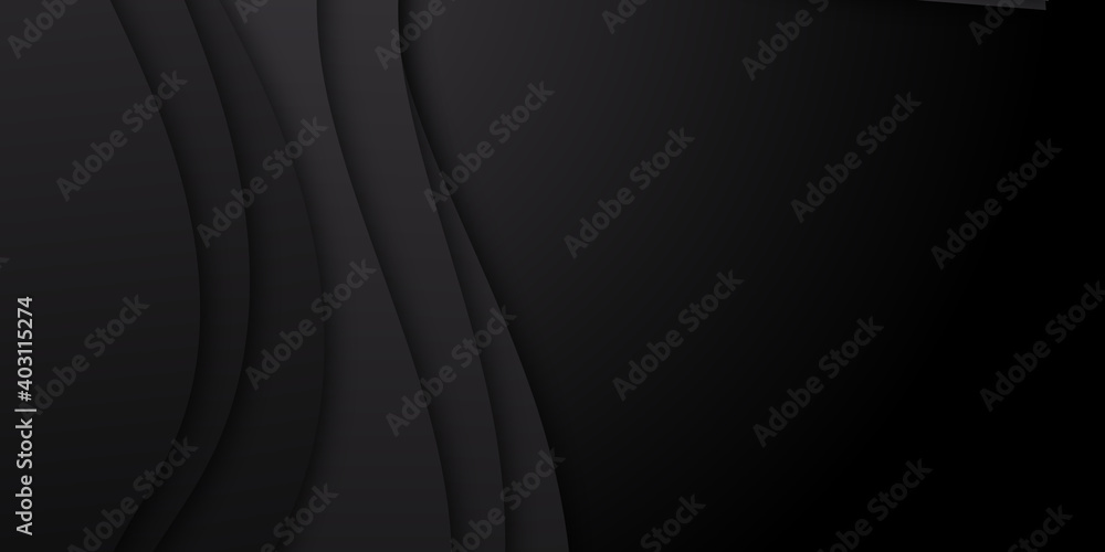 Black wave abstract business tech background. Vector illustration. Trendy dark black grey color of 2021 background. Suit for business, corporate, institution, party, festive, seminar, and talks Black wave abstract business tech background. Vector illustration. Trendy dark black grey color of 2021 background. Suit for business, corporate, institution, party, festive, seminar, and talks
