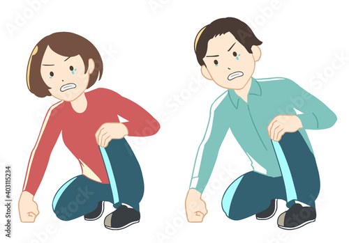 泣きながら立ち上がる(線無し)