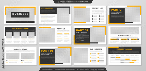 business ppt presentation template with modern concept and minimalist layout use for annual report company profile and business proposal