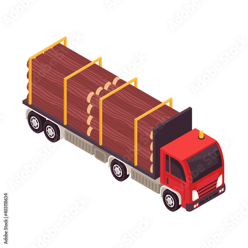 Truck With Timber Composition