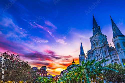 Obraz na plátně Saint Louis Cathedral Cabildo New Orleans Louisiana