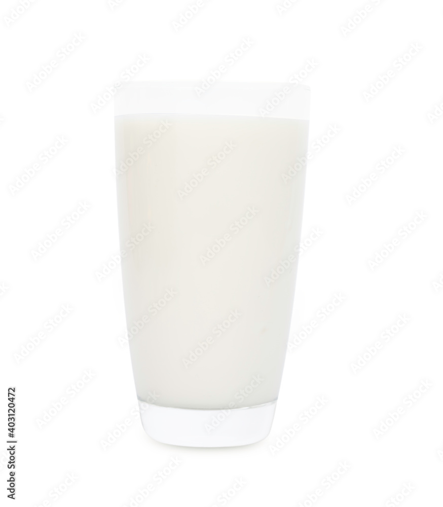 A glass of fresh milk on isolated on white background..Raw milk is high in calcium and protein to drink for all ages..Milk consumption nutritious and healthy dairy products concept... A glass of fresh milk on isolated on white background..Raw milk is high in calcium and protein to drink for all ages..Milk consumption nutritious and healthy dairy products concept...