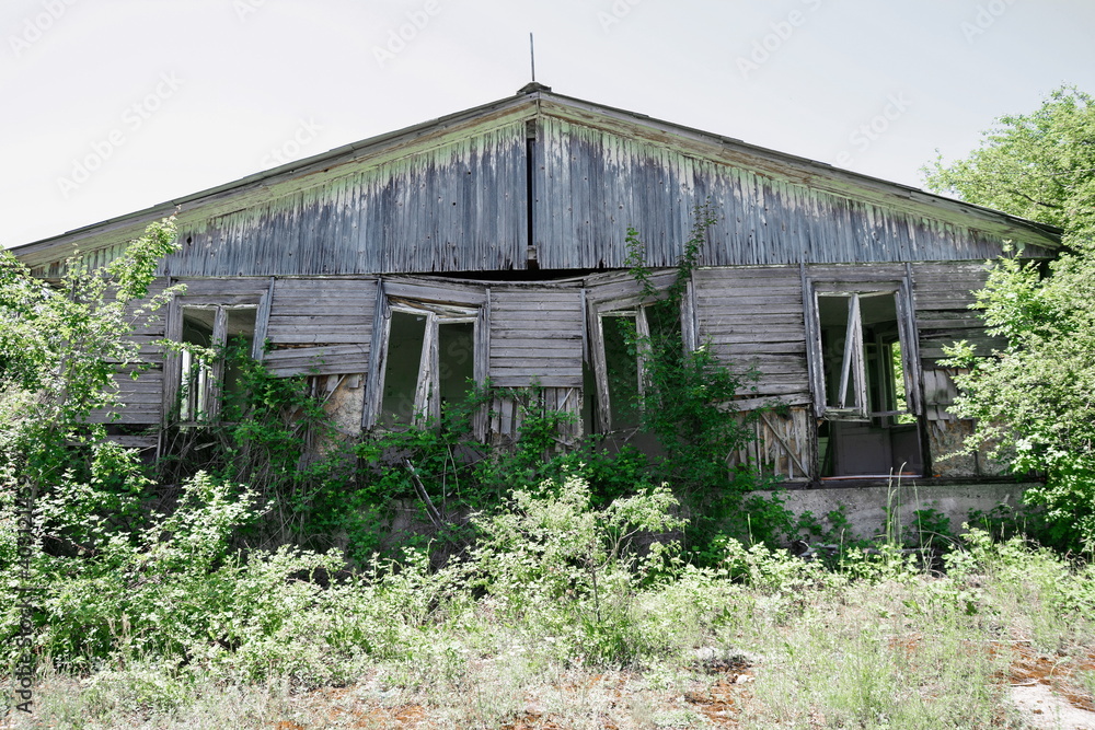 Old deserted wooden farm house. Abandoned house. Old deserted wooden farm house. Abandoned house.