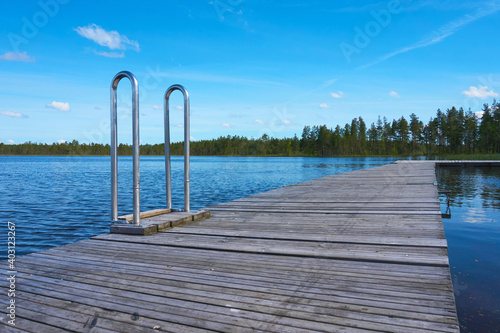 A swimming platform in northern Sweden