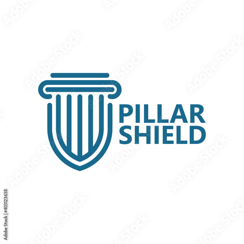 Pillar shield logo template design