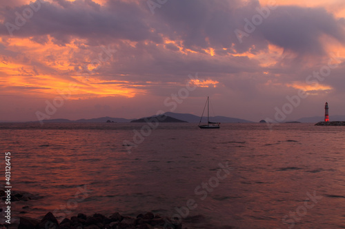 Seaside town of Turgutreis and spectacular sunsets