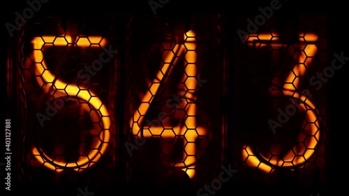 Three digit counting device - nixie tube numbers (ID: 403127881)