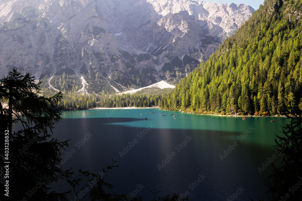 lake in the mountains lago di braies