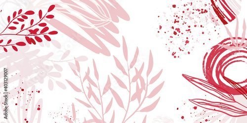 Trendy abstract square art templates with floral and geometric elements. Suitable for social media posts, mobile apps, banners design and web/internet ads. Fashion backgrounds.