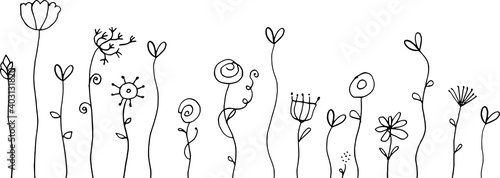 vector flowers design black and white background wallpaper