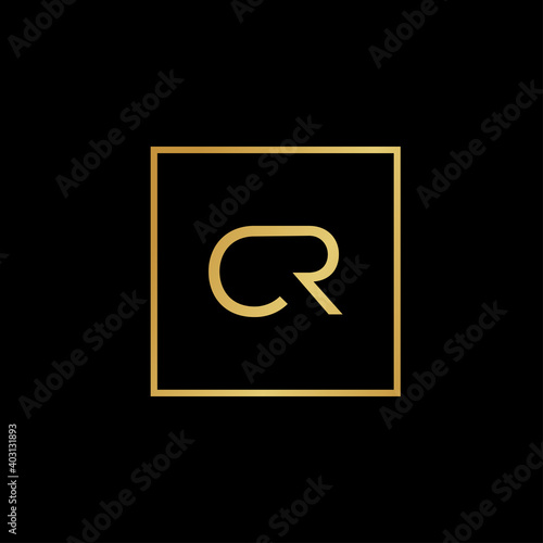 Creative initial letter CR square logo design concept vector