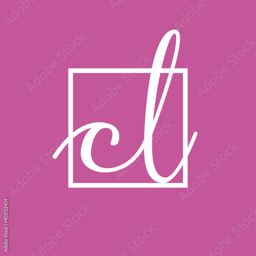 Creative initial letter CL square logo design concept vector