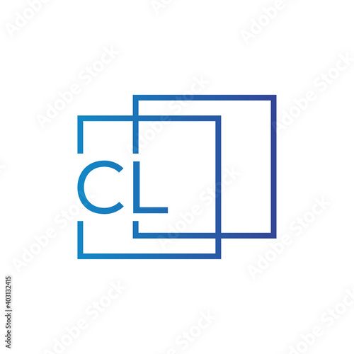 Creative initial letter CL square logo design concept vector