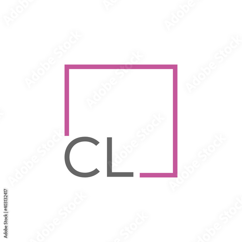Creative initial letter CL square logo design concept vector