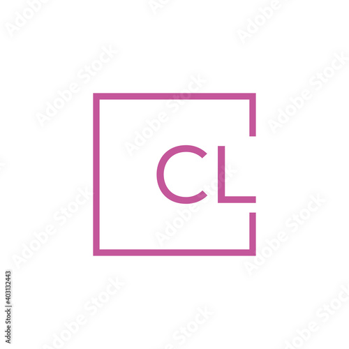 Creative initial letter CL square logo design concept vector