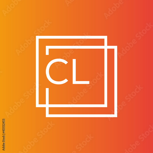 Creative initial letter CL square logo design concept vector