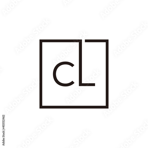 Creative initial letter CL square logo design concept vector