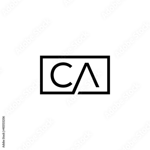 Creative initial letter CA square logo design concept vector