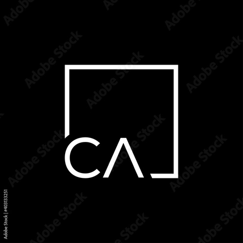 Creative initial letter CA square logo design concept vector