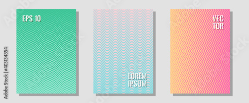 Halftone gradient texture vector cover layouts.