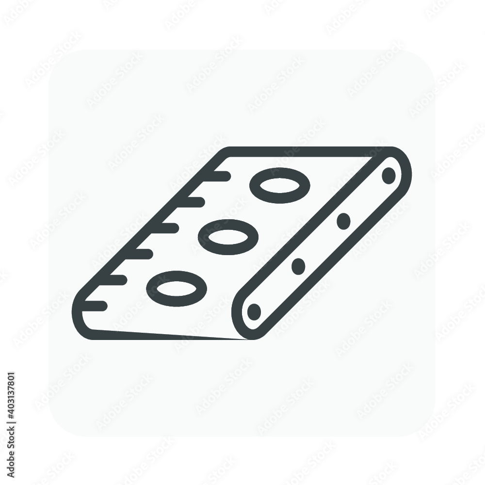 Tablet pressing process in pharmaceutical, nutraceutical, cleaning product, supplement, industrial pellet and cosmetic manufacturing industry vector icon. Consist of tablet on conveyor production line