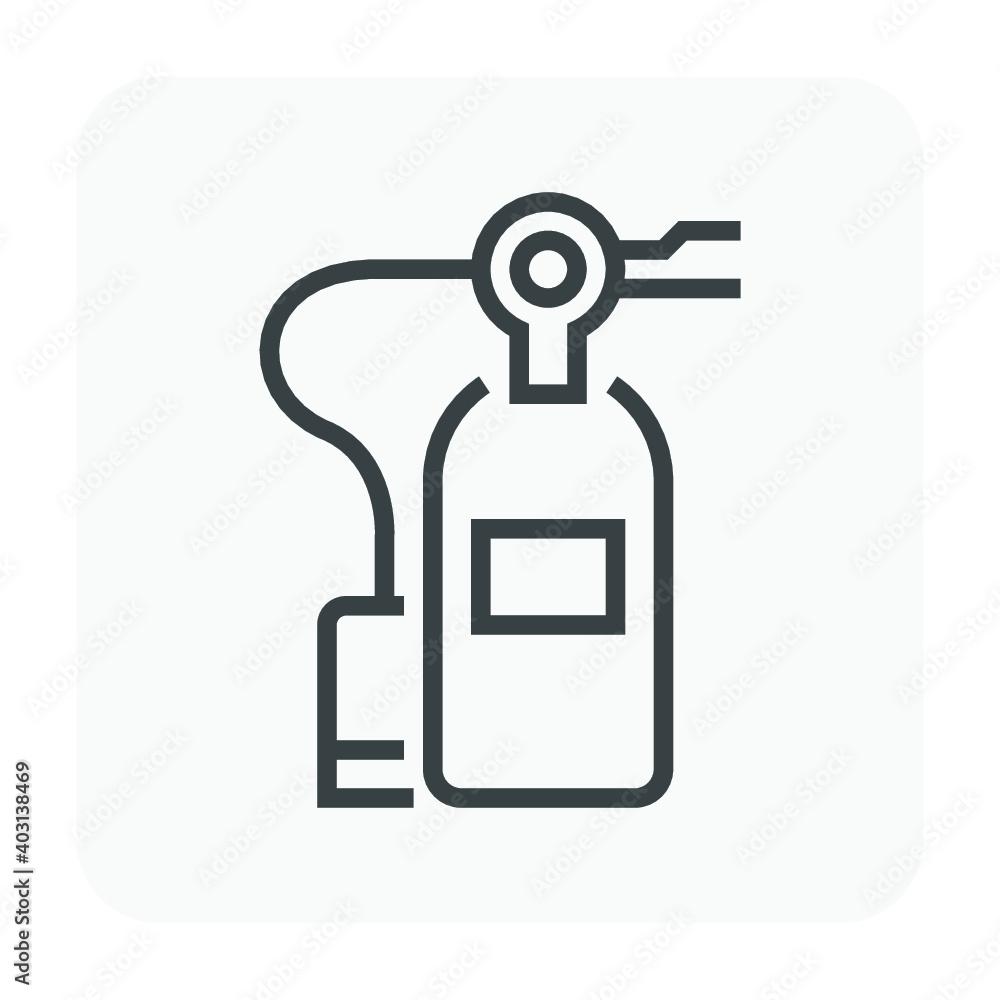 Fire extinguisher vector icon isolated on white. That fire protection ...