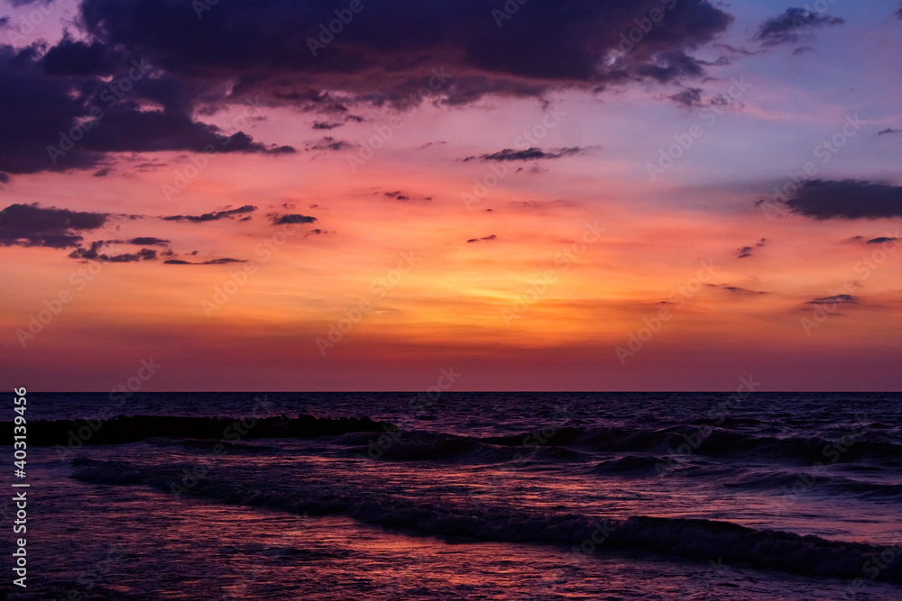 Beautiful Sunset in a Tropical Beach Beautiful Sunset in a Tropical Beach