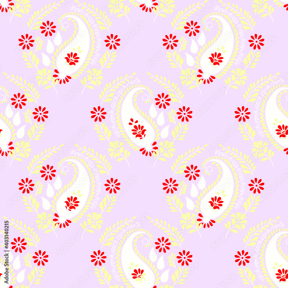 traditional Indian paisley pattern on background traditional Indian paisley pattern on background