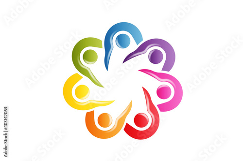 Logo teamwork unity 7 people