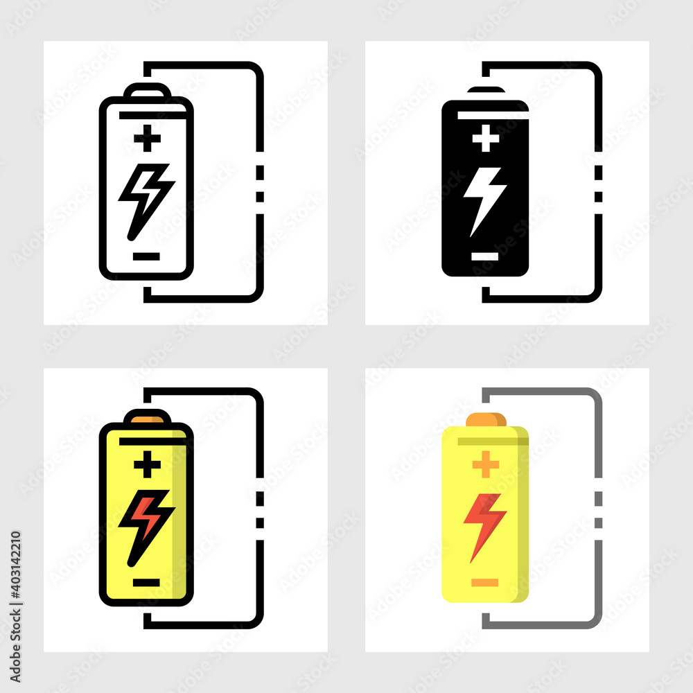 Battery energy icon vector design in filled, thin line, outline and flat style. Battery energy icon vector design in filled, thin line, outline and flat style.