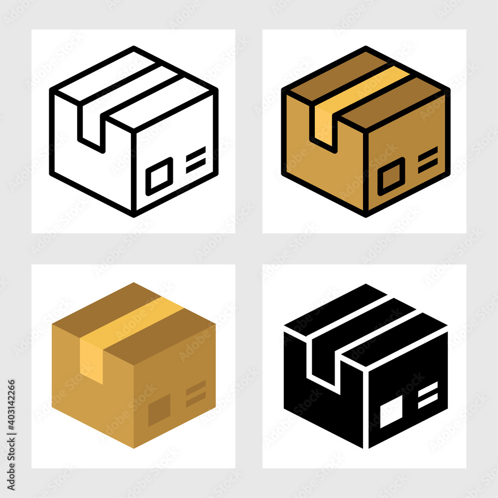 box package icon vector design in filled, thin line, outline and flat style. box package icon vector design in filled, thin line, outline and flat style.