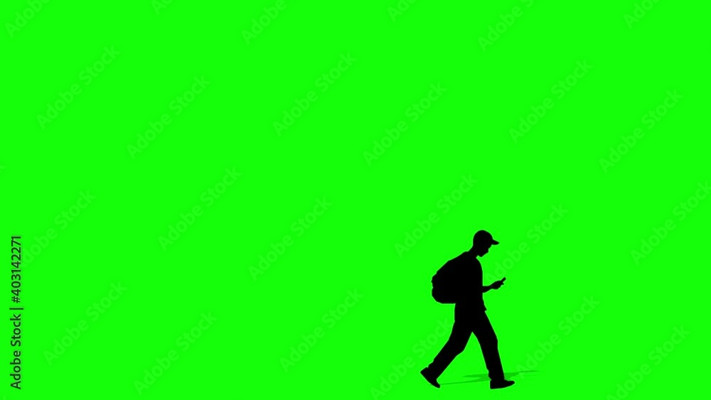 Walking silhouette boy cartoon animation. Loop animation ( 4K video ). green background for background transparent use. Walking silhouette boy cartoon animation. Loop animation ( 4K video ). green background for background transparent use.