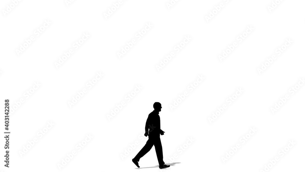 Walking silhouette senior person cartoon animation. Loop animation ( 4K video ).. Walking silhouette senior person cartoon animation. Loop animation ( 4K video )..