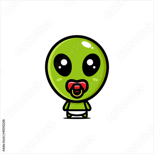 cute baby alien character design