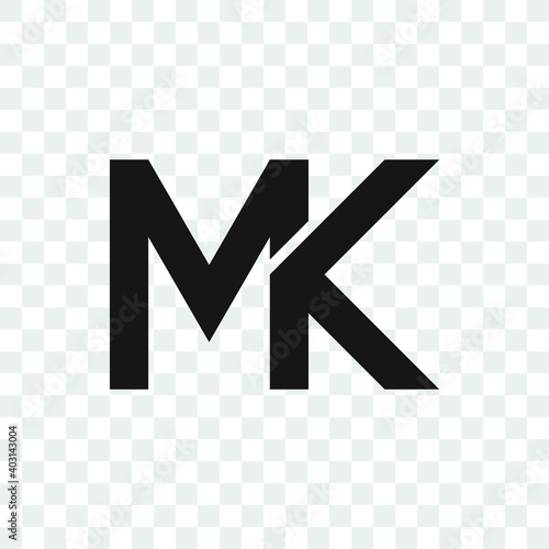MK letter logo on transparent background photo