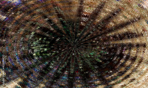 Concentric green and yellow background with circles and stripes