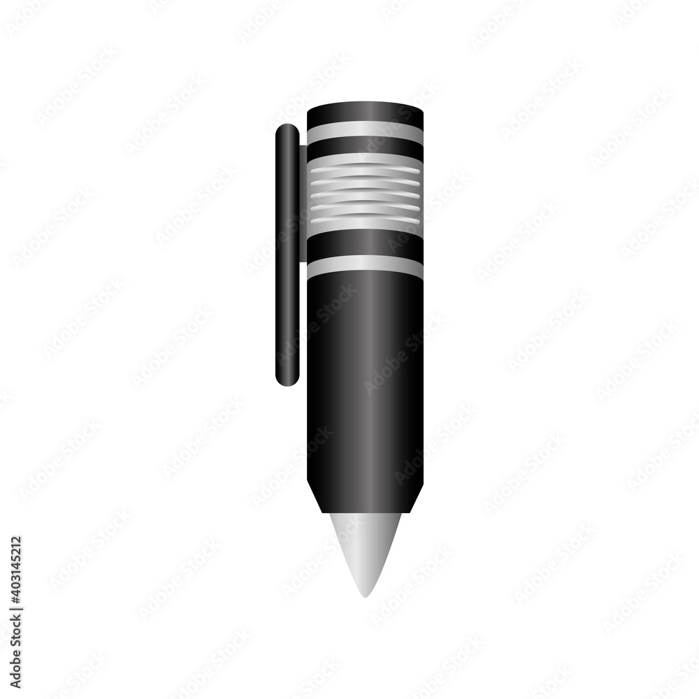 back to school black pen writing supply icon