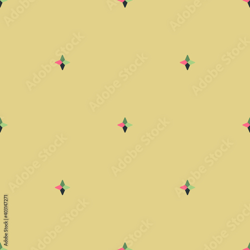 abstract seamless pattern with small elements, autumn warm color palette © Kutyavina