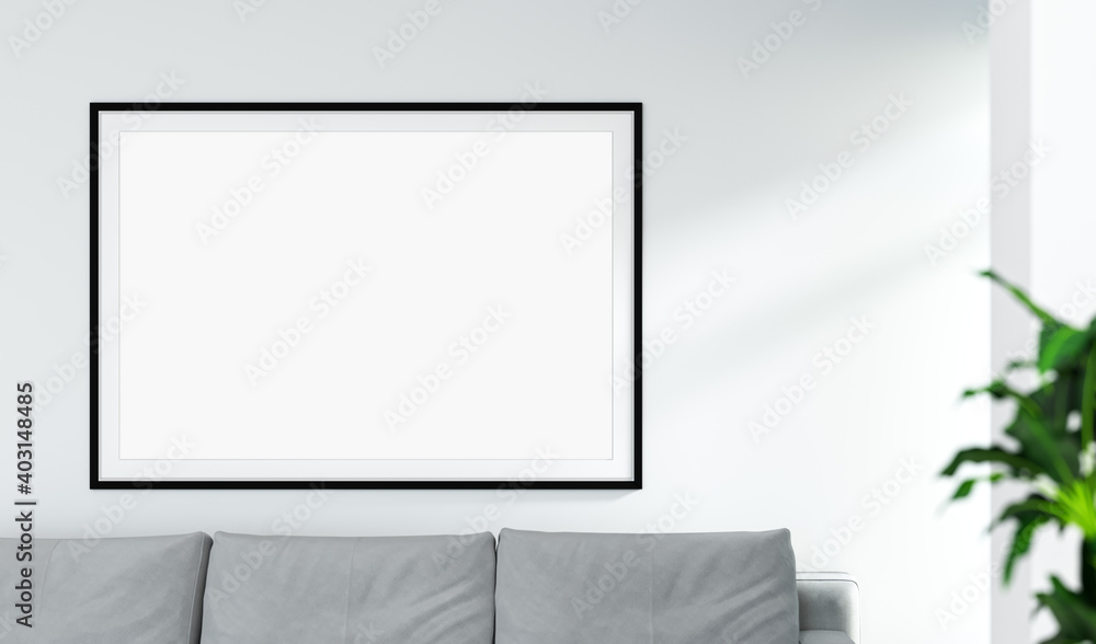 Mockup picture frame hanging on the wall,in front of the empty wall 3d rendering,wall mockup, modern home design, mockup element for graphic design. Mockup picture frame hanging on the wall,in front of the empty wall 3d rendering,wall mockup, modern home design, mockup element for graphic design.