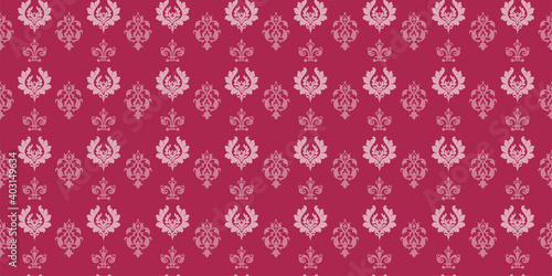 Vintage background pattern. Damascus. Colors: purple shades. Seamless wallpaper texture