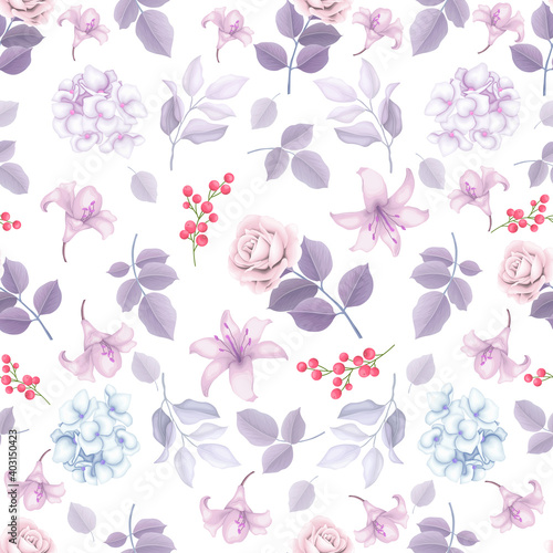 Elegant seamless floral pattern