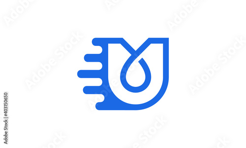 Free Download Creative Vector Illustration Logo Design. Initial Letter U with Water Drop and Movement Element Logo Concept. - GFXLoad