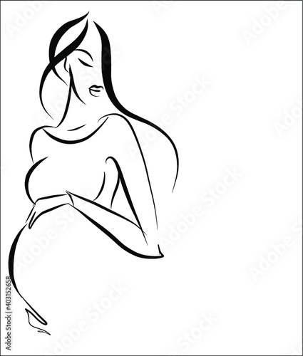 VECTOR background with a pregnant woman