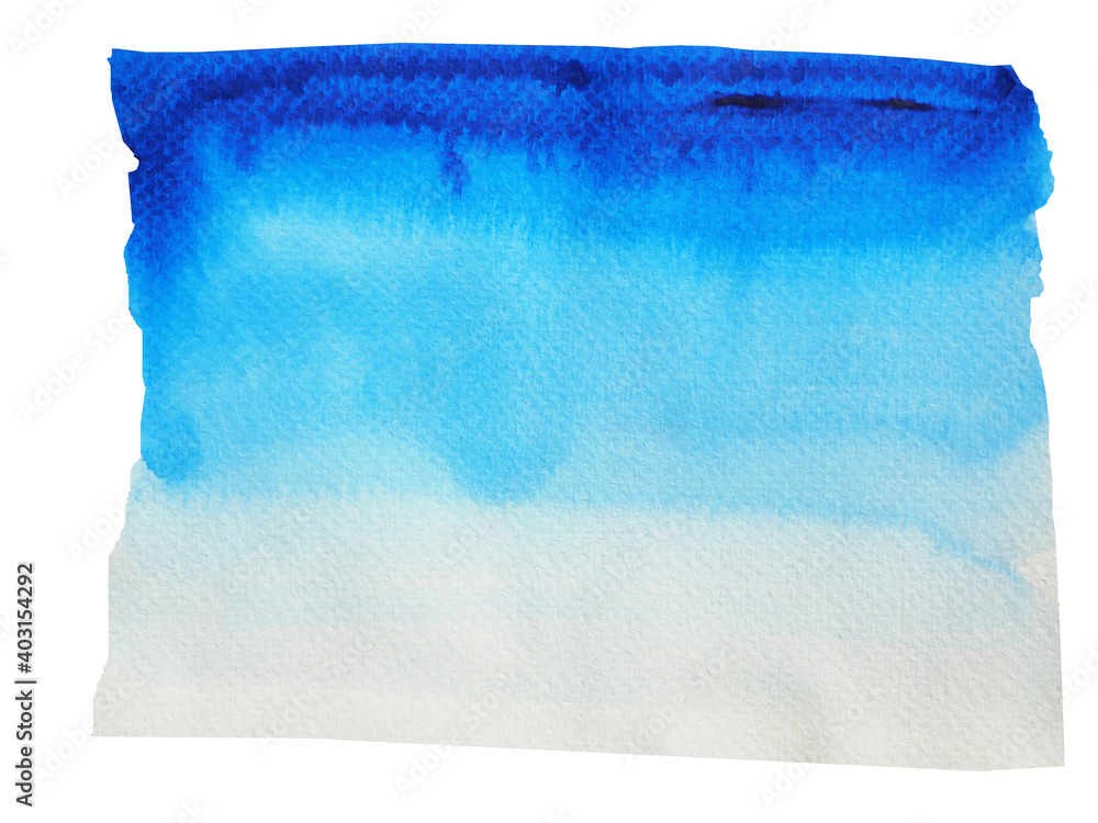 Color gradient from dark to light , Blue stains flow on white surface , Illustration abstract and bright background from watercolor hand draw on paper Color gradient from dark to light , Blue stains flow on white surface , Illustration abstract and bright background from watercolor hand draw on paper